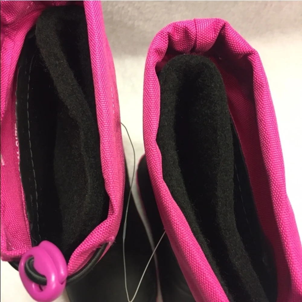 Ozark Trail Snow Boots Kids 8 Black Pink New Waterproof Thermal Rated -22F